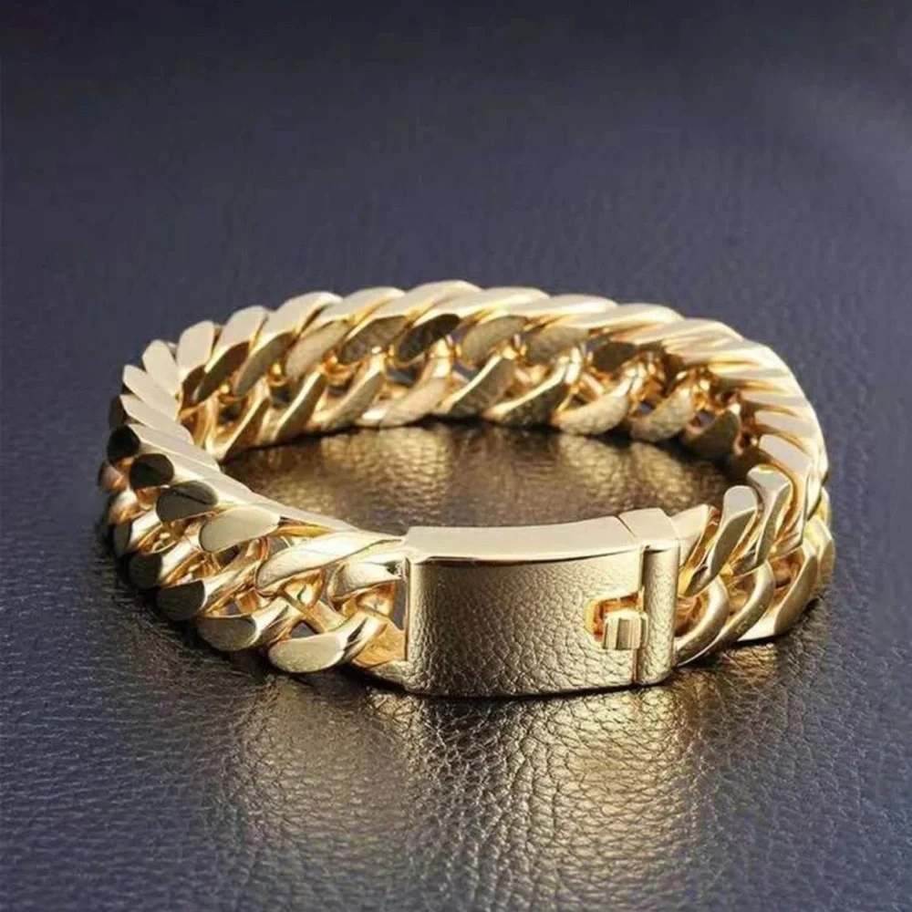 GOLD PLATED CUBAN BRACLET